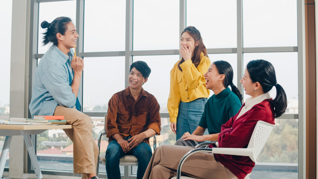 group young college students smart casual wear campus friends brainstorming meeting talking discussing work ideas new design project modern office coworker teamwork startup concept 1024x576 - A Brief Overview of the History and Development of SAP Specialty Courses